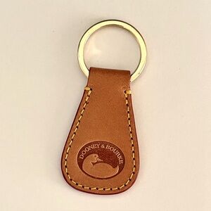 Dooney & Bourke Leather Keychain Key Fob Natural Tan Leather